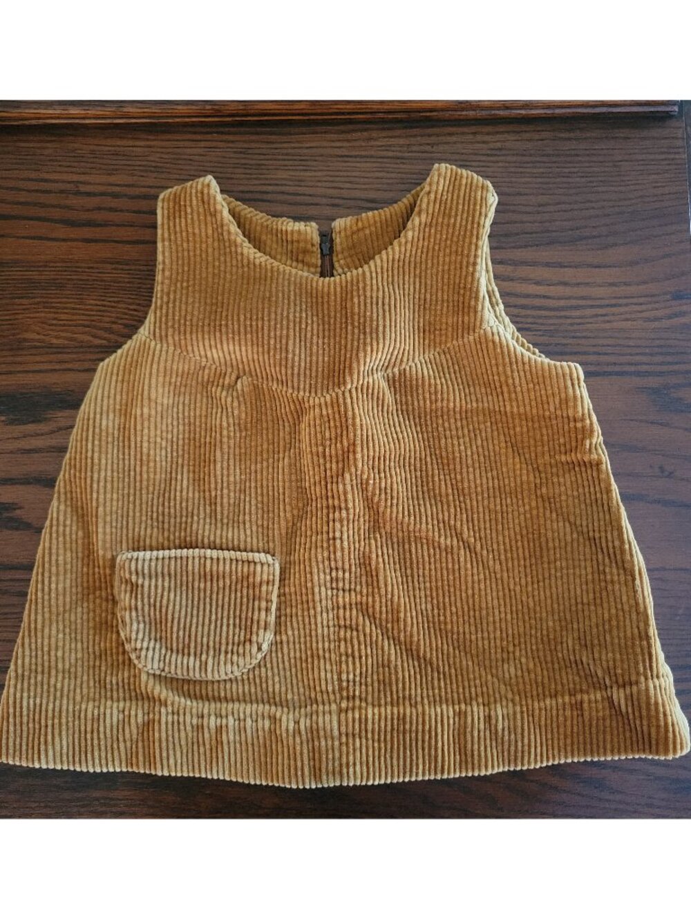 Vintage 70's Handmade Corduroy Jumper Dress with Pocket